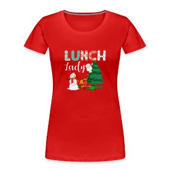 Mittagessen Dame Lustige Weihnachtsbaum Weihnacht - Frauen Premium Bio T-Shirt - Rot - Vorne - Mia (176cm)