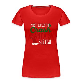 Der wahrscheinlichste Absturz des Schlittens - Frauen Premium Bio T-Shirt - Rot - Vorne - Mia (176cm)