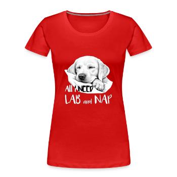 Labrador Hund Schlafen Niedlich Hundemama Welpe - Frauen Premium Bio T-Shirt - Rot - Vorne - Mia (176cm)