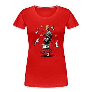 Jacky le jongleur - T-shirt bio Premium Femme - rouge - Devant - Mia (176cm)