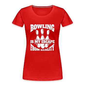 Bowling Bowling Club Bowling Bowler Bowling Club - Women's Premium Organic T-Shirt - red - Front - Mia (176cm)