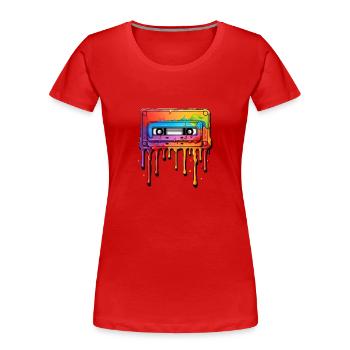 Cassette - Women's Premium Organic T-Shirt - red - Front - Mia (176cm)
