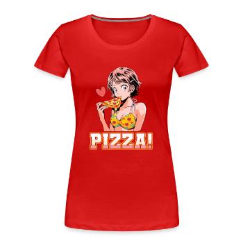 Pizza Lover Junge Mädchen Anime Manga Pizza - Frauen Premium Bio T-Shirt - Rot - Vorne - Mia (176cm)