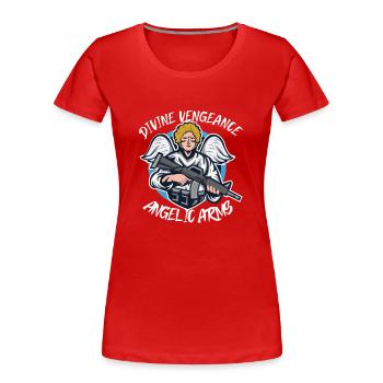 Ange en colère Christianisme Dieu Jésus Vengeur - T-shirt bio Premium Femme - rouge - Devant - Mia (176cm)