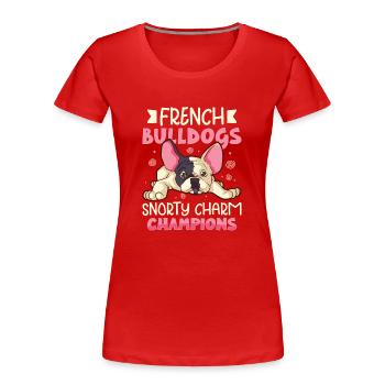 french bulldog english bulldog dog lover bulldog - Frauen Premium Bio T-Shirt - Rot - Vorne - Mia (176cm)