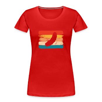 Concombre cornichon Kukumer rétro cadeau - T-shirt bio Premium Femme - rouge - Devant - Mia (176cm)
