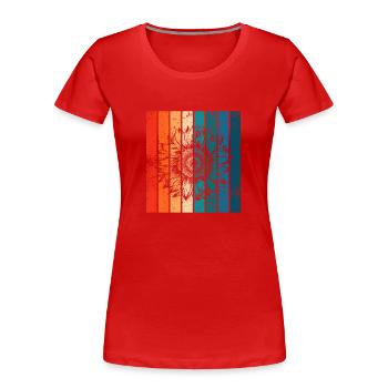 Sunflower Blossom Flower Retro Gift - Women's Premium Organic T-Shirt - red - Front - Mia (176cm)