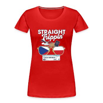 Straight Trippin' Czech Vacation Tour Travel Trip - Frauen Premium Bio T-Shirt - Rot - Vorne - Mia (176cm)