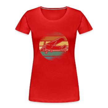 Ferngesteuertes Flugzeug Modellflugzeug - Frauen Premium Bio T-Shirt - Rot - Vorne - Mia (176cm)