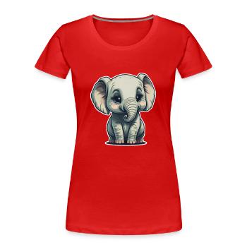Mignon bébé éléphant éléphant - T-shirt bio Premium Femme - rouge - Devant - Mia (176cm)