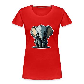 Mignon bébé éléphant éléphant - T-shirt bio Premium Femme - rouge - Devant - Mia (176cm)
