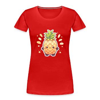 Ananas Pflanze Ananas Frucht Obst - Frauen Premium Bio T-Shirt - Rot - Vorne - Mia (176cm)