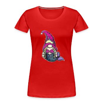 Mermaid Gnome Gnome - T-shirt bio Premium Femme - rouge - Devant - Mia (176cm)