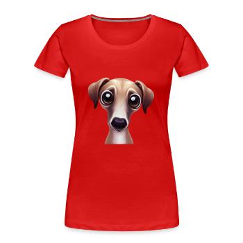 Sleek and Speedy Greyhound Artwork - Women's Premium Organic T-Shirt - red - Front - Mia (176cm)
