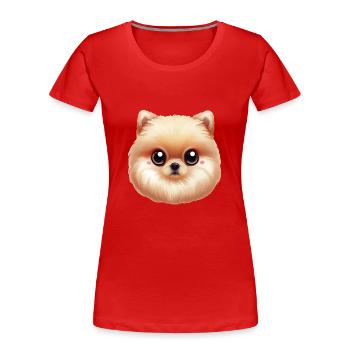 Verspieltes pommersches Kunstwerk - Frauen Premium Bio T-Shirt - Rot - Vorne - Mia (176cm)