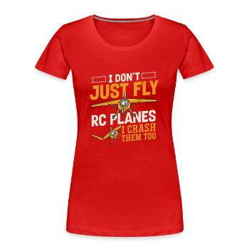 Ferngesteuertes Flugzeug Modellflugzeug - Frauen Premium Bio T-Shirt - Rot - Vorne - Mia (176cm)