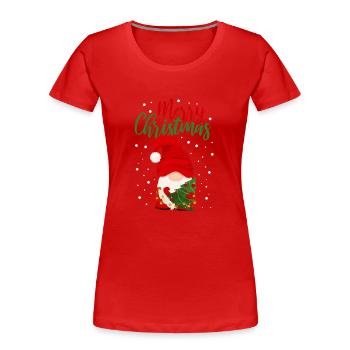 Merry Christmas Gnome Matching Family Pajamas - Women's Premium Organic T-Shirt - red - Front - Mia (176cm)