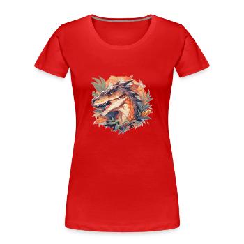 Dinosaur Trex Dinos Dinosaur Dino Baby - Women's Premium Organic T-Shirt - red - Front - Mia (176cm)