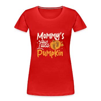 Pregnancy Mother Mommy's little pumpkin - Frauen Premium Bio T-Shirt - Rot - Vorne - Mia (176cm)