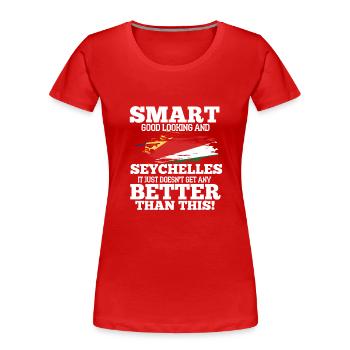 Seychellen - Frauen Premium Bio T-Shirt - Rot - Vorne - Mia (176cm)