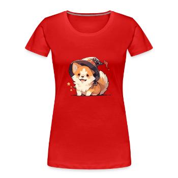 Corgi Corgi Chien Corgi Halloween Corgis Pet - T-shirt bio Premium Femme - rouge - Devant - Mia (176cm)