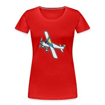 Ferngesteuertes Flugzeug Modellflugzeug - Frauen Premium Bio T-Shirt - Rot - Vorne - Mia (176cm)