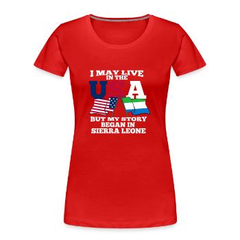 Sierra Leone - T-shirt bio Premium Femme - rouge - Devant - Mia (176cm)