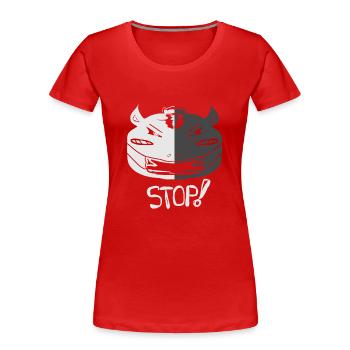 Rhino halte inne und halte den Mund zu - Frauen Premium Bio T-Shirt - Rot - Vorne - Mia (176cm)
