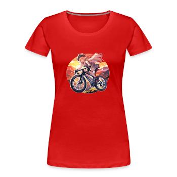 Gravel Bike Gravel Bikes Gravel Mädchen - Frauen Premium Bio T-Shirt - Rot - Vorne - Mia (176cm)