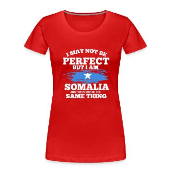 Somalie - T-shirt bio Premium Femme - rouge - Devant - Mia (176cm)