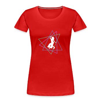 Singen - Frauen Premium Bio T-Shirt - Rot - Vorne - Mia (176cm)