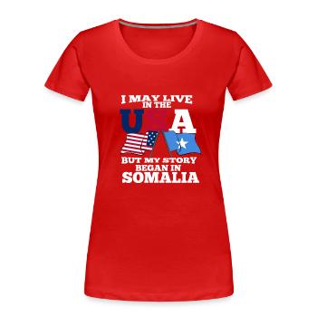 Somalie - T-shirt bio Premium Femme - rouge - Devant - Mia (176cm)