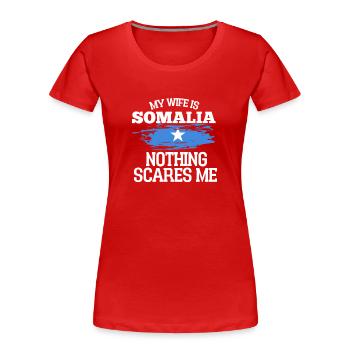 Somalie - T-shirt bio Premium Femme - rouge - Devant - Mia (176cm)