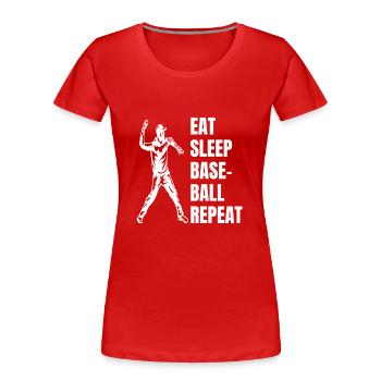 Baseball Baseballspieler Baseballer Baseballteam - Frauen Premium Bio T-Shirt - Rot - Vorne - Mia (176cm)