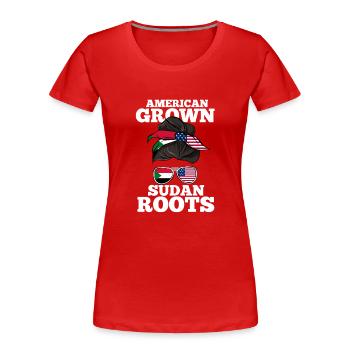 Soudan - T-shirt bio Premium Femme - rouge - Devant - Mia (176cm)