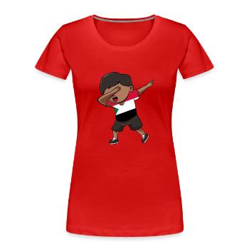 Soudan - T-shirt bio Premium Femme - rouge - Devant - Mia (176cm)