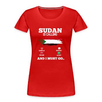 Soudan - T-shirt bio Premium Femme - rouge - Devant - Mia (176cm)