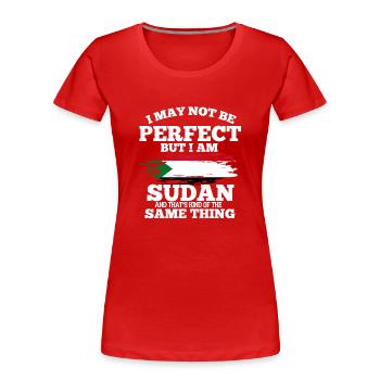 Soudan - T-shirt bio Premium Femme - rouge - Devant - Mia (176cm)
