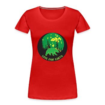 Aimez notre terre - T-shirt bio Premium Femme - rouge - Devant - Mia (176cm)