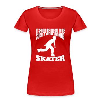Rollschuh skaten Inliner Geschenk Inline Skater - Frauen Premium Bio T-Shirt - Rot - Vorne - Mia (176cm)