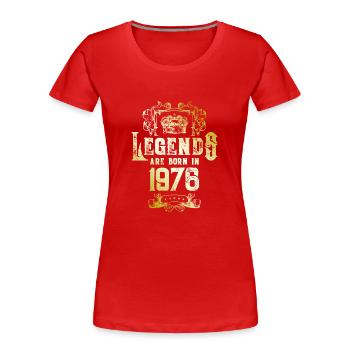 1976 Anniversaire des légendes - T-shirt bio Premium Femme - rouge - Devant - Mia (176cm)