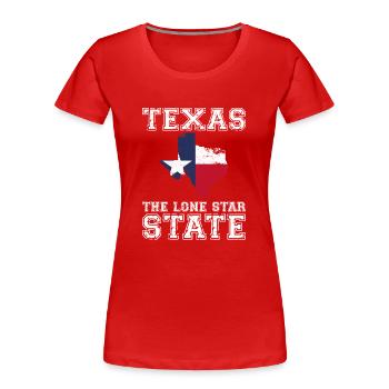 Texas, the state with a star - Women's Premium Organic T-Shirt - red - Front - Mia (176cm)