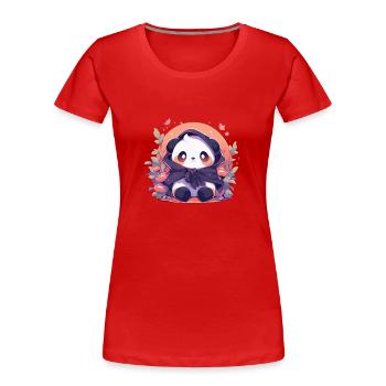 Panda Pandas Pandabären Baby Panda Tiere - Frauen Premium Bio T-Shirt - Rot - Vorne - Mia (176cm)