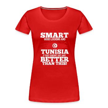 Tunesien - Frauen Premium Bio T-Shirt - Rot - Vorne - Mia (176cm)