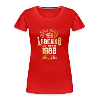 1982 Anniversaire des légendes - T-shirt bio Premium Femme - rouge - Devant - Mia (176cm)