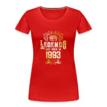 1993 Anniversaire des légendes - T-shirt bio Premium Femme - rouge - Devant - Mia (176cm)