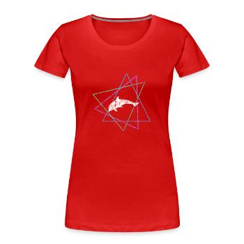 Dolphin - Women's Premium Organic T-Shirt - red - Front - Mia (176cm)