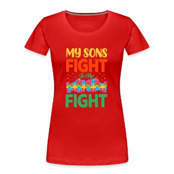 Autism Autistic - Women's Premium Organic T-Shirt - red - Front - Mia (176cm)