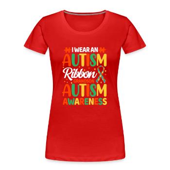 Autism Autistic - Women's Premium Organic T-Shirt - red - Front - Mia (176cm)
