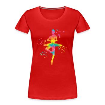 Ballet Danseuse Colorsplash Ballerina - T-shirt bio Premium Femme - rouge - Devant - Mia (176cm)